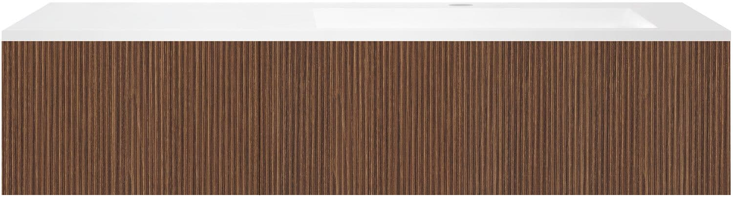 SOUS MEUBLE COFFEE 1 TIROIR 140 NOYER DECOR SMARTLINE+LAVABO EN MARBRE SYNTHETIQUE GAUCHE BLANC