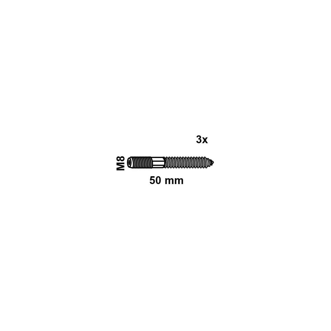 97333750 vis à double filetage, M8 x 50 mm (3x)