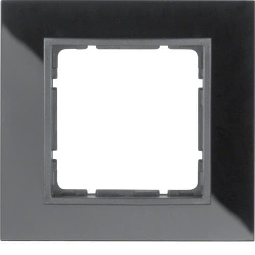 Plaque de recouvrement 1 poste Berker B.7 Verre, Noir