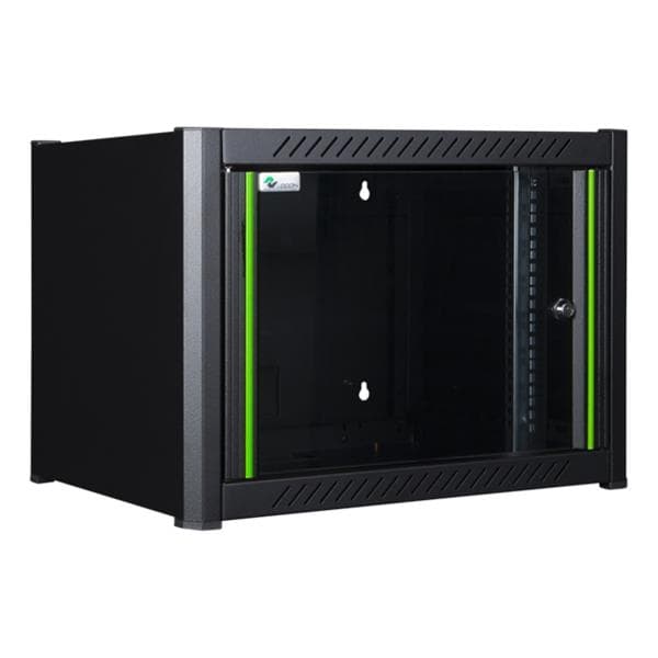 Coffret 19" Noir 6U 600 x 450 x 380mm 16kg Ral 9005