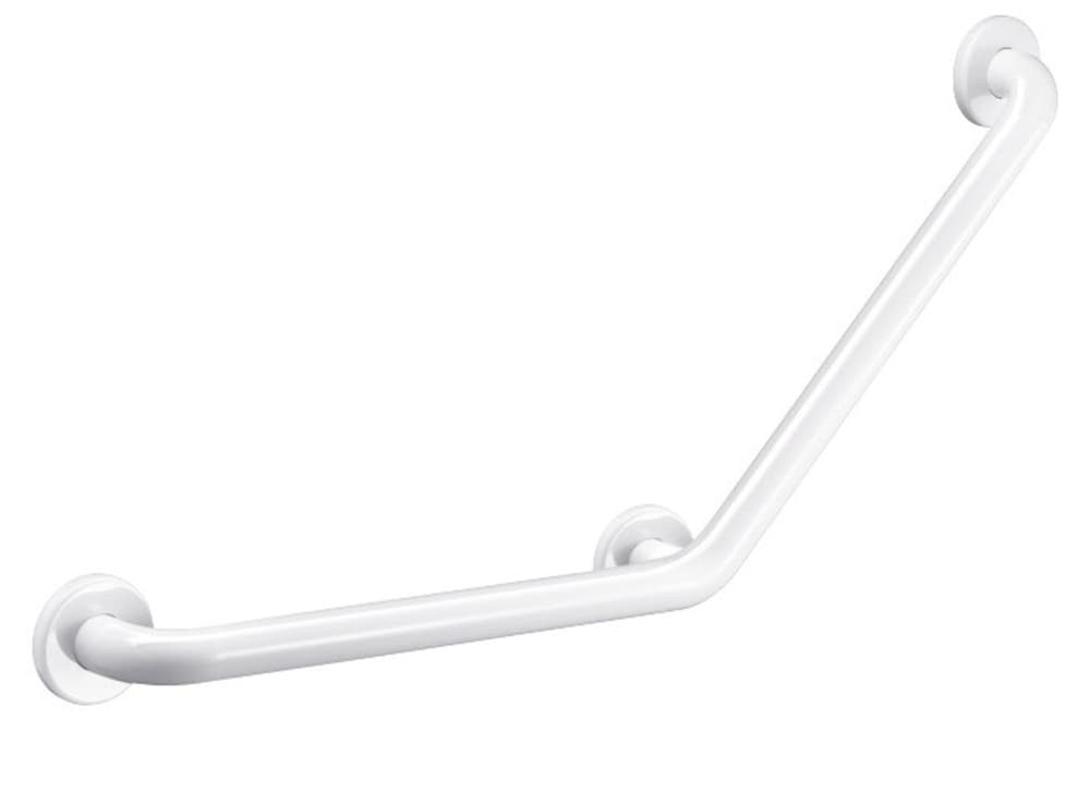 Delabie Basic barre appui coude 135° D32mm 400x400mm inox époxy blanc