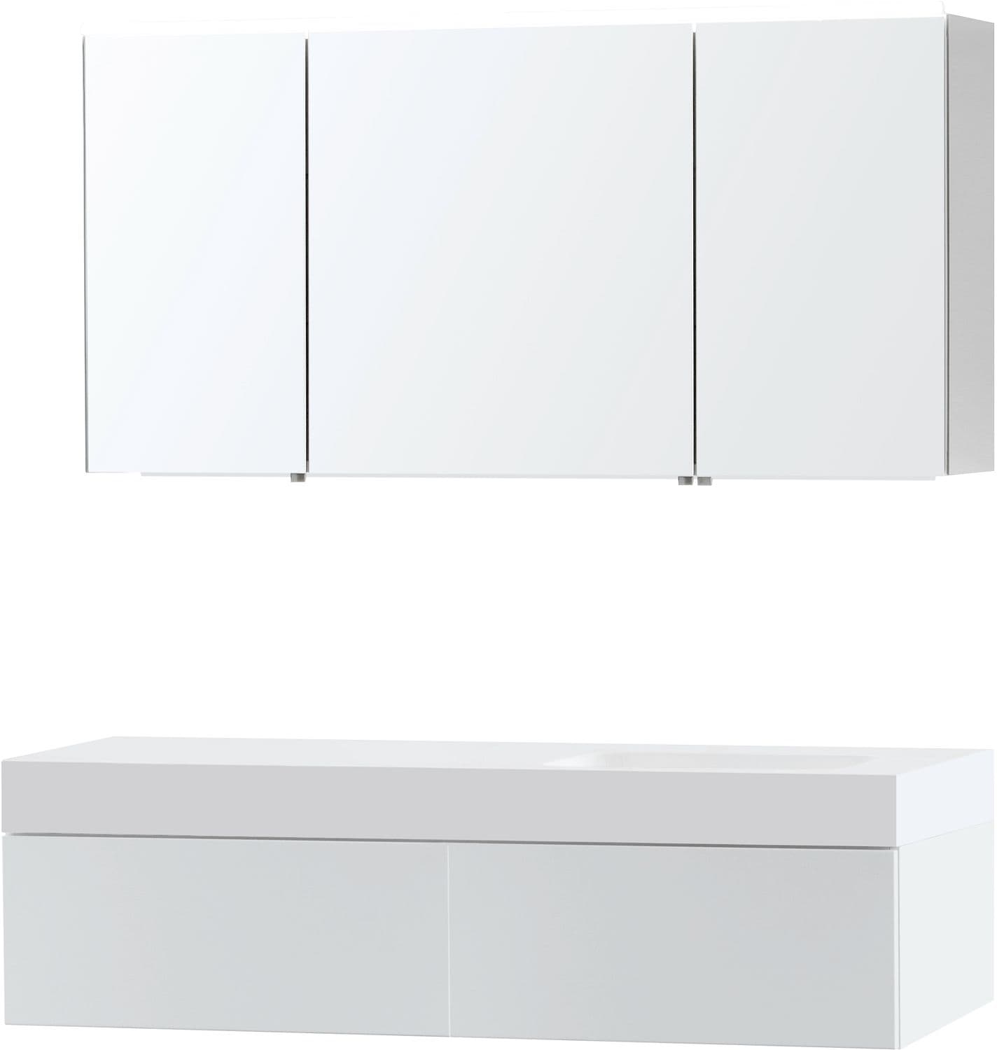 MEUBLE PURO SOLO BLANC ASYMETRIQUE 140 DROITE 1 TIROIR SOLID PURO ARMOIRE TOILETTE