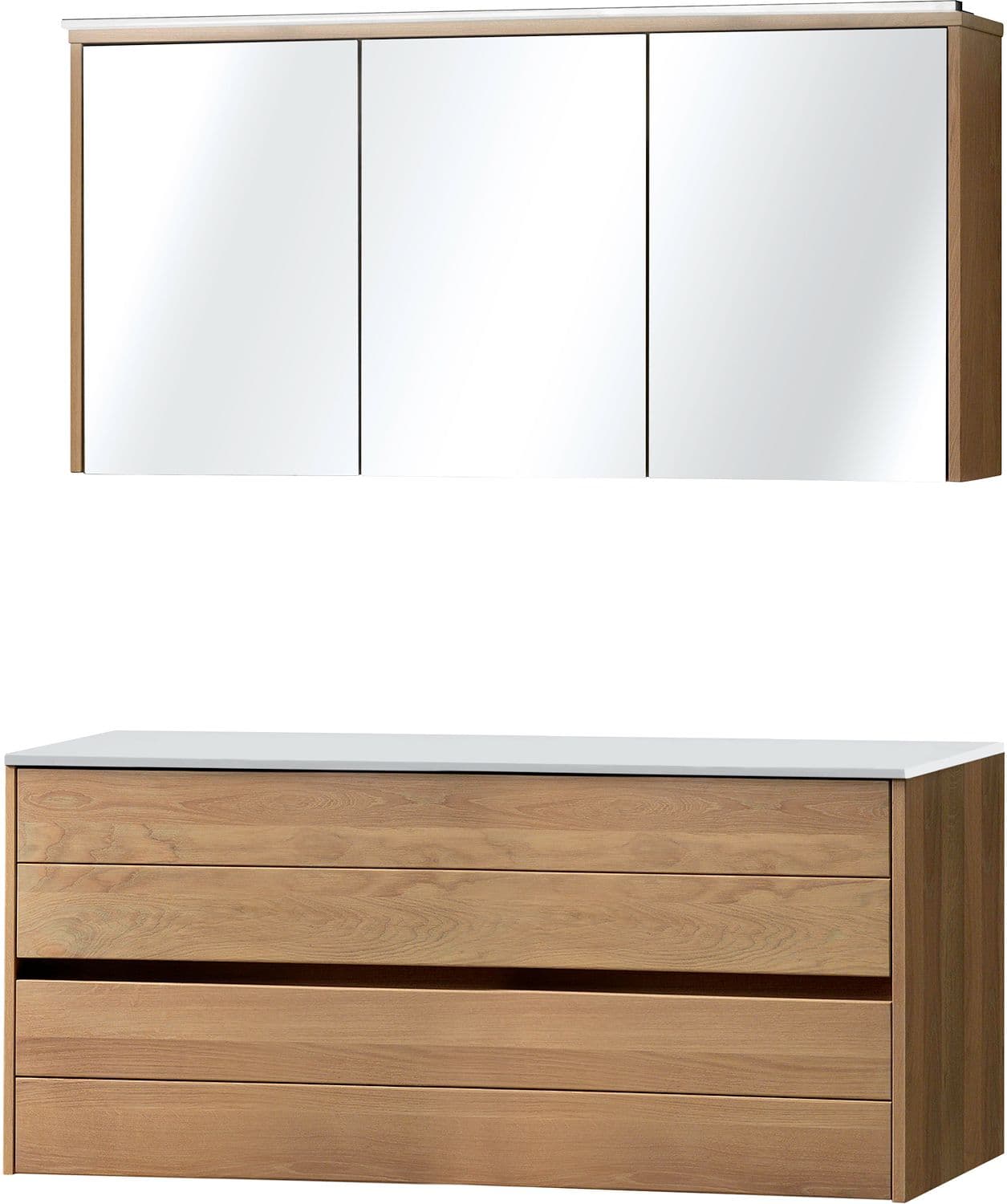 MEUBLE MOLTO CHENE MASSIF 140 POUR LAVABO A POSER SOLID ARMOIRE TOILETTE