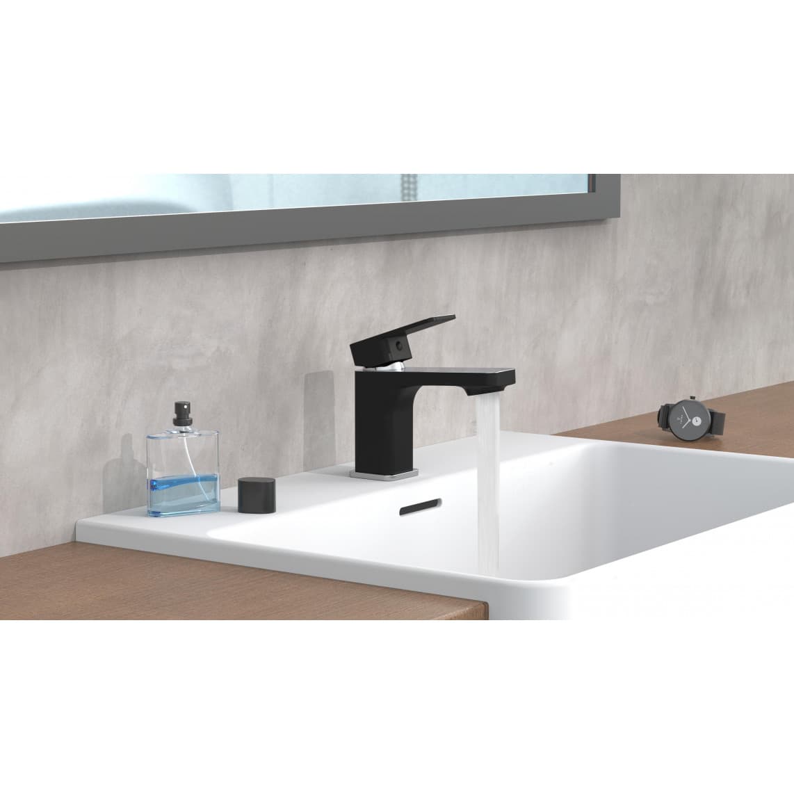 43106 MADAGASKAR Mitigeur lavabo, noir/chromé