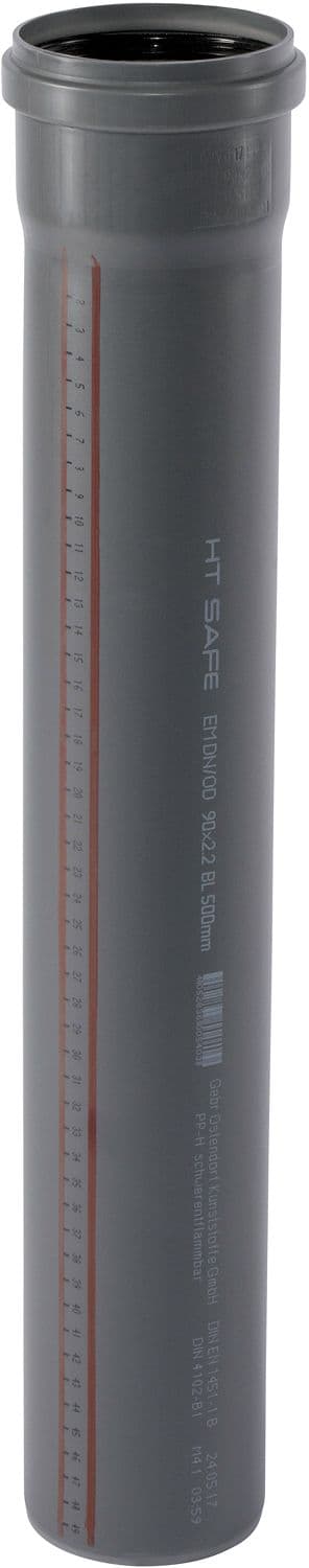 TUBE 90MM 0,5M MANCH.PP HT-SAFE OSTENDORF