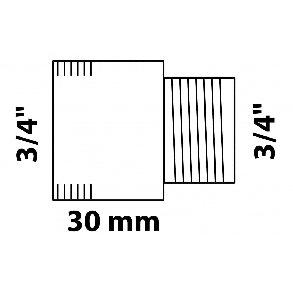 989319155 Tap extension, brass, chrome, 3/4" x 30 mm
