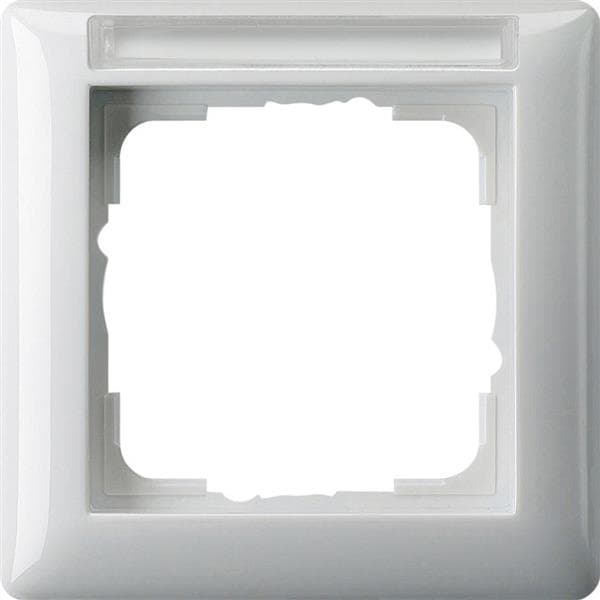 Cadre de finition Gira standard 55 avec zone d'inscription Blanc brillant