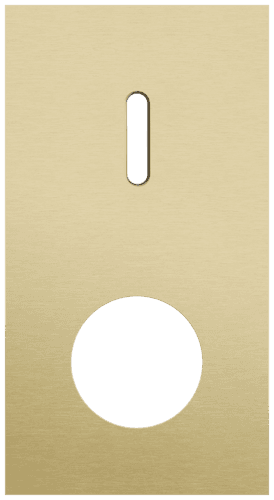 Plaque de recouvrement double, verticale 71 mm d'entraxe, pour une fonction de commutation simple et une fonction de prise de courant, Niko Rocker alu gold brushed