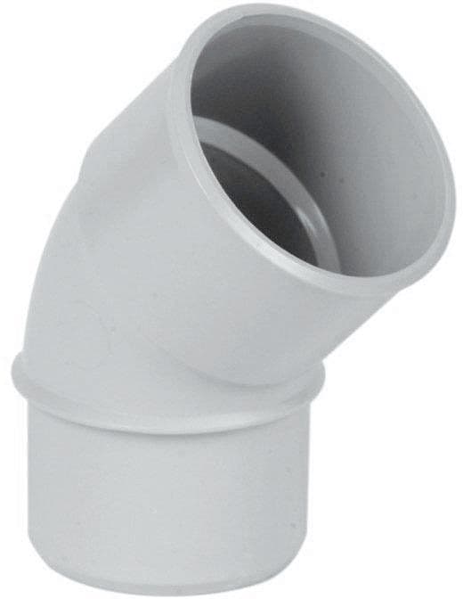 COUDE PVC GRIS CLAIR ROND 45° 80MM