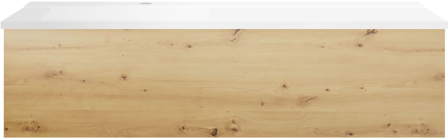 SOUS MEUBLE COFFEE 1 TIROIR 120 CHENE DECOR URBAN+LAVABO GAUCHE BLANC