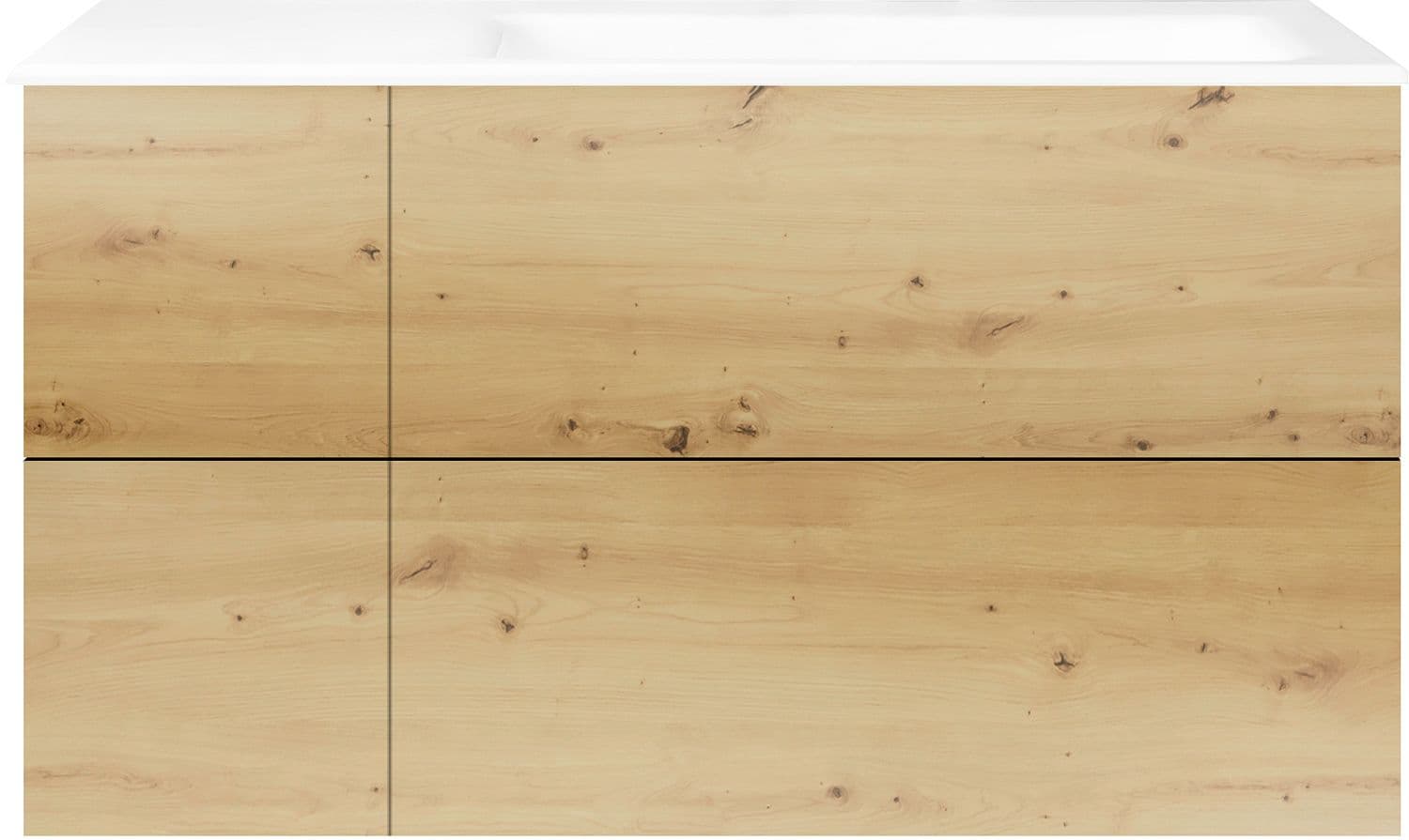 ONDERBOUW COFFEE 4 LADES 110 EIKEN DECOR URBAN +WASTAFEL RECHTS PORSELEIN ZONDER KRAANGAT WIT