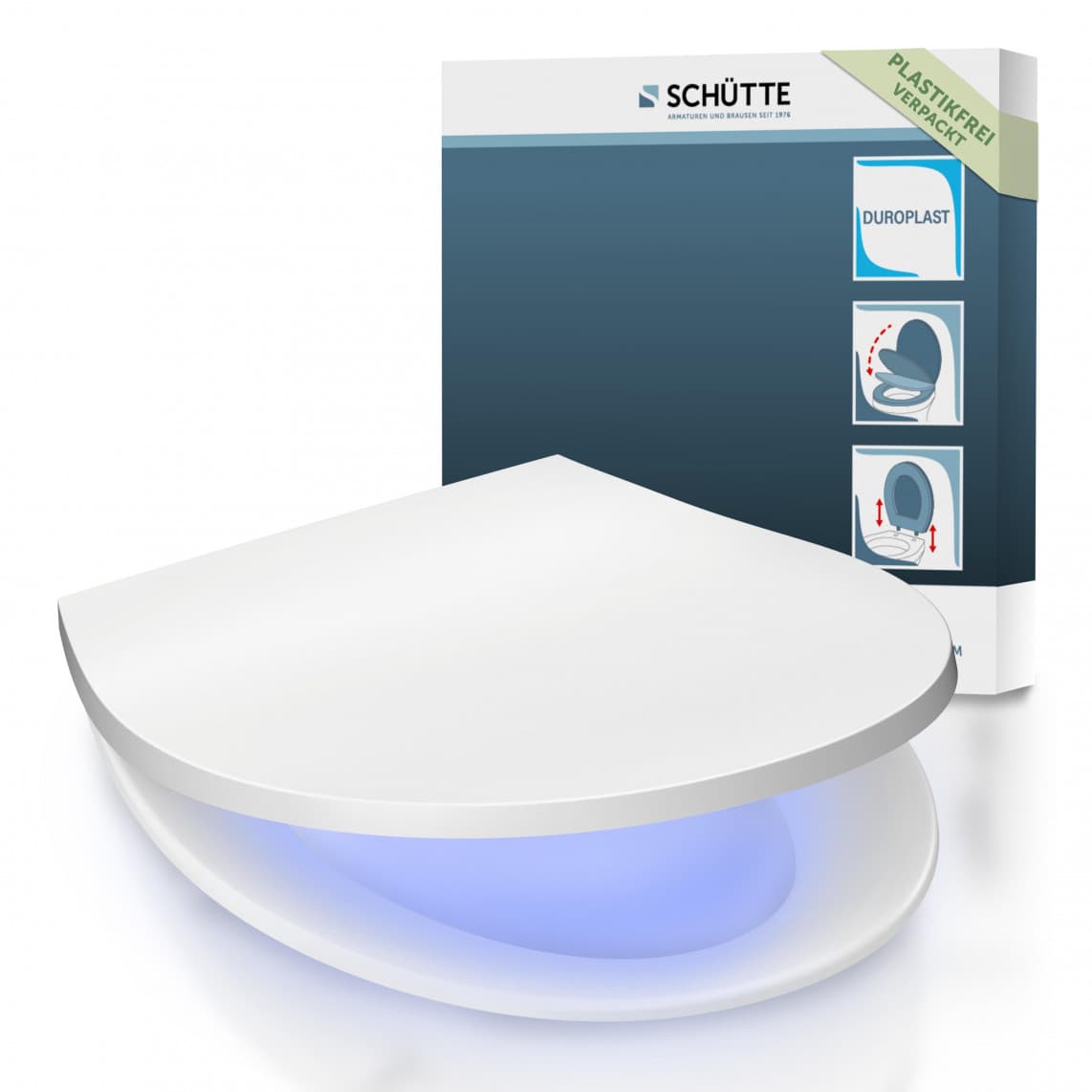 82950 abattant WC en Duroplast avec veilleuse LED, avec frein de chute et déclipsable