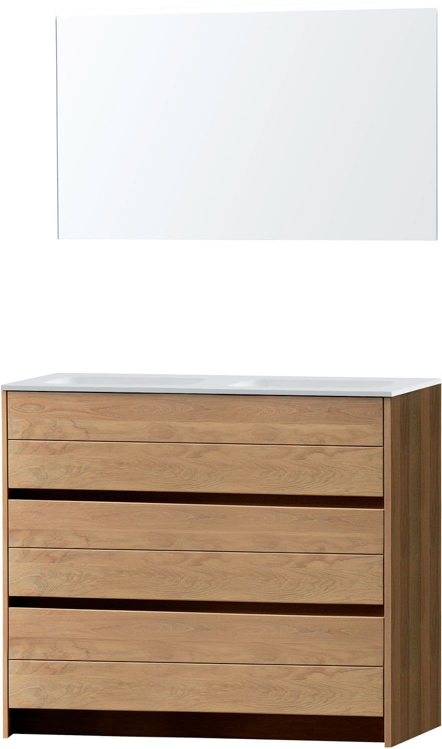 MEUBLE MOLTO SOL CHENE MASSIF DUO 120 SOLID MIROIR