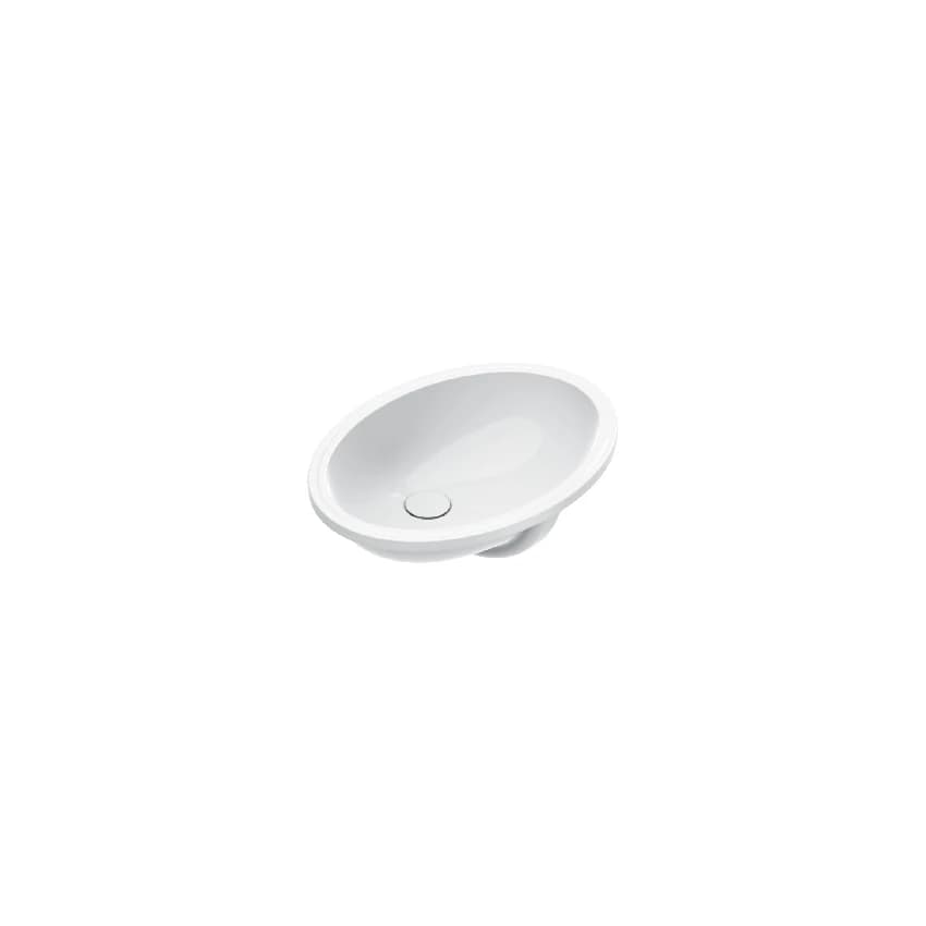 VASQUE A SOUS ENCASTRE ITALY CATALANO CATAGLAZE+ 57X42CM SANS PLAGE ROBINET +TROP-PLEIN BLANC