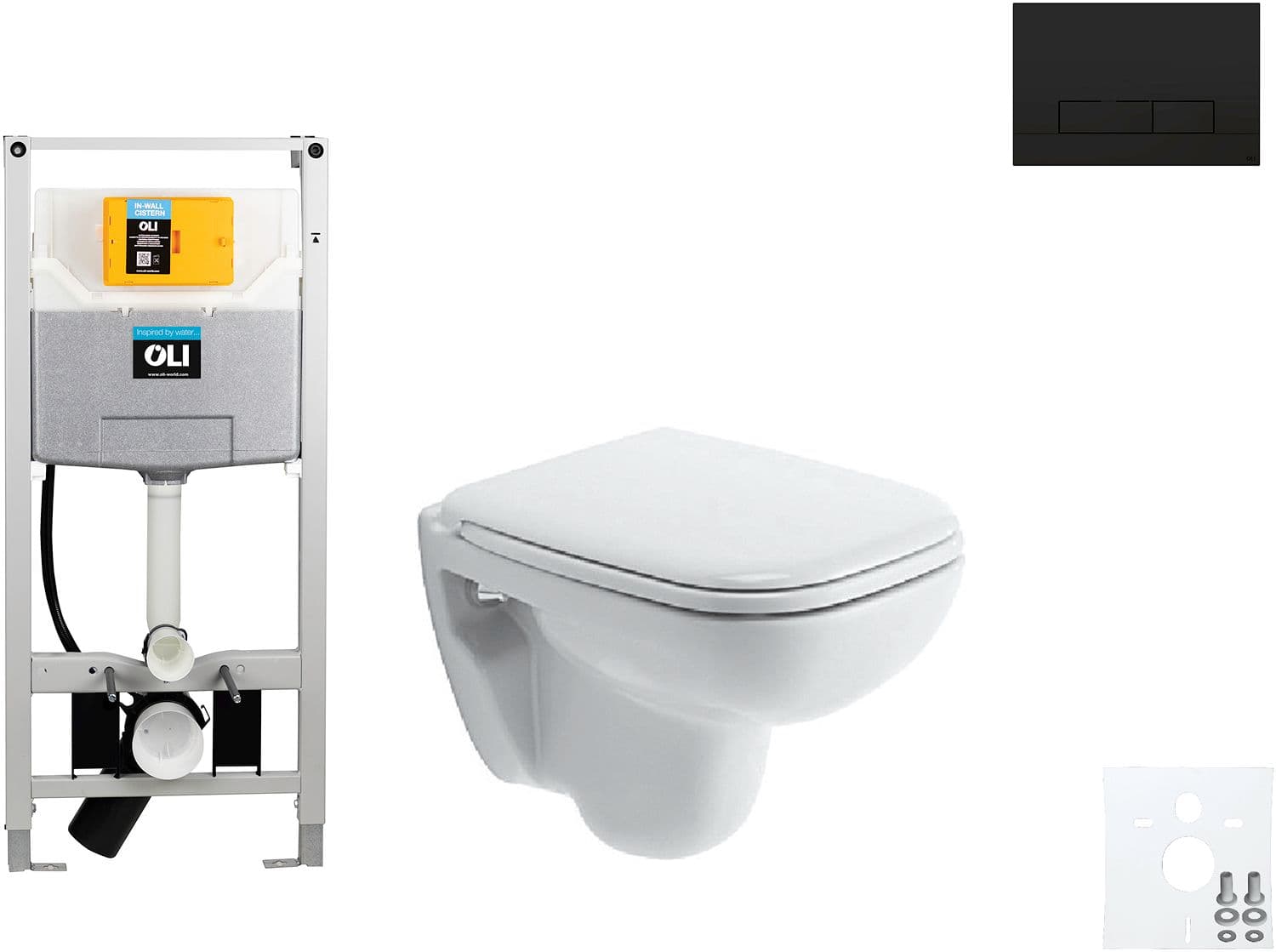 WALLFIX OLI WC SUSPENDU D-CODE COMPACT DURAVIT CODE GLAM MAT NOIR