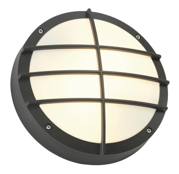 Bulan Grid applique, ronde, Anthracite, E27, maximum 2 x 25W, diffuseur PVC