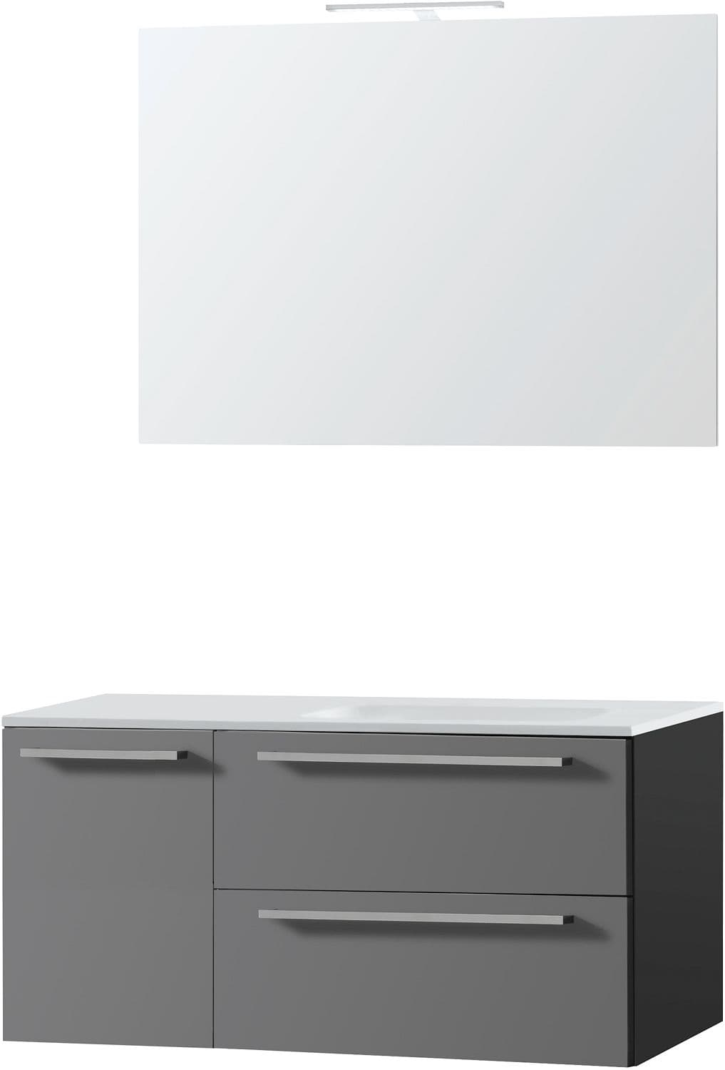 MEUBLE COMBO UNI ARDOISE 105 DROITE SOLID MIROIR 100