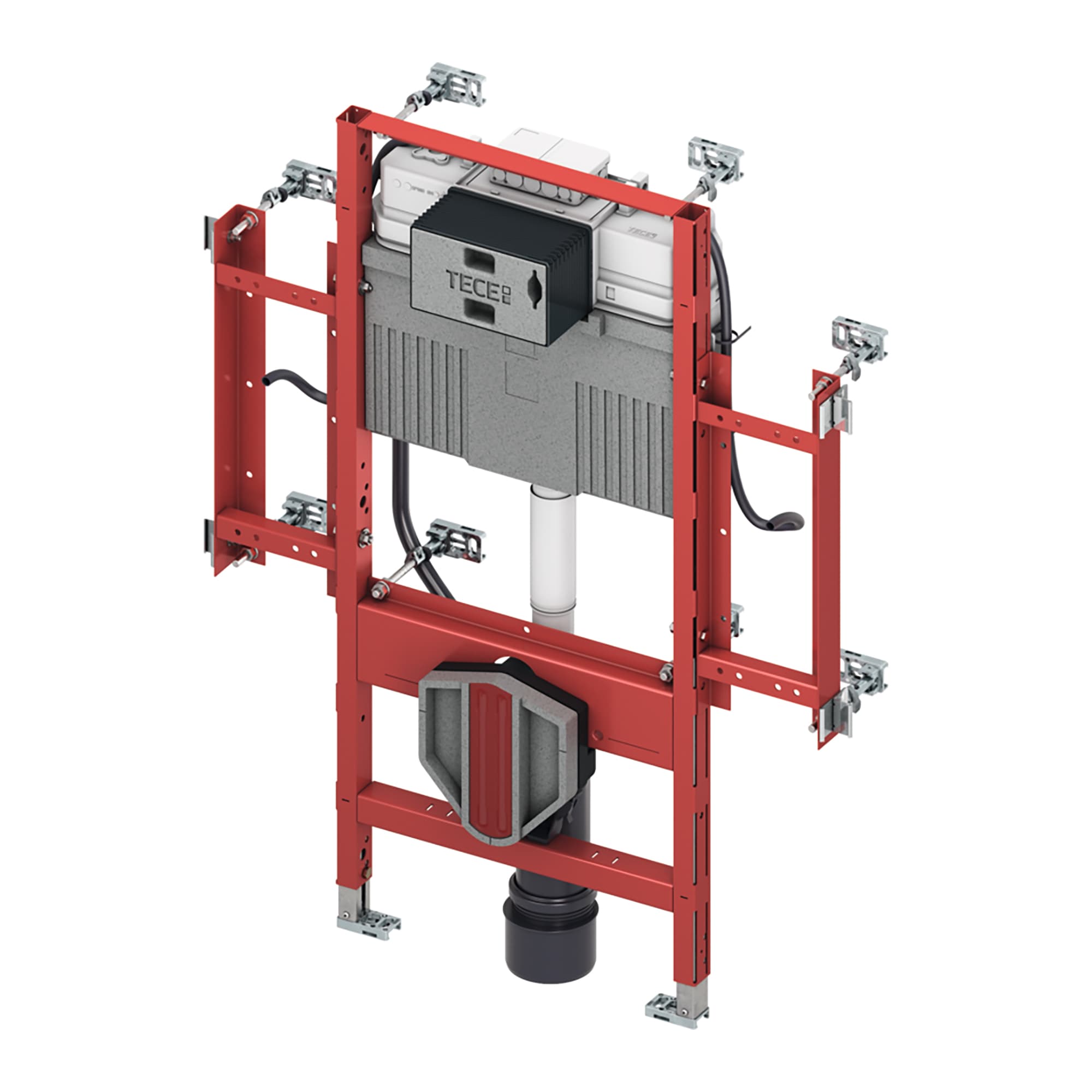 TECEPROFIL - MODULE WC GÉRONTOMODULE AVEC RÉSERVOIR UNI - FIXATION DE LA CUVETTE POUR UNE HAUTEUR D'ASSISE DE 48 CM SELON DIN 18040-1 - HAUTEUR 1120 MM