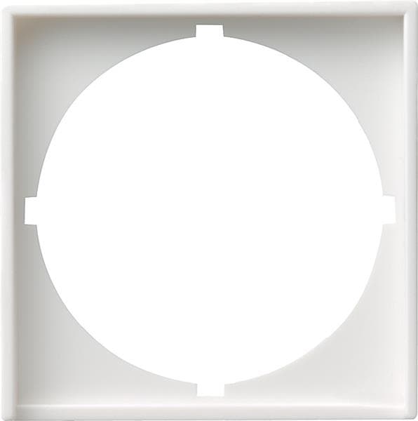 Cadre adaptateur avec découpe ronde pour appareils avec cache (50 x 50mm) Blanc brillant - le cadre