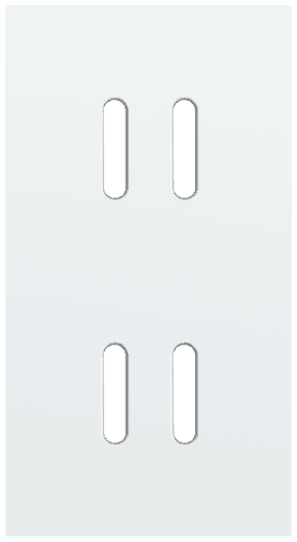 Plaque de recouvrement double, verticale 71 mm d'entraxe, pour des fonctions de commutation double, couleur Niko Rocker steel white coated