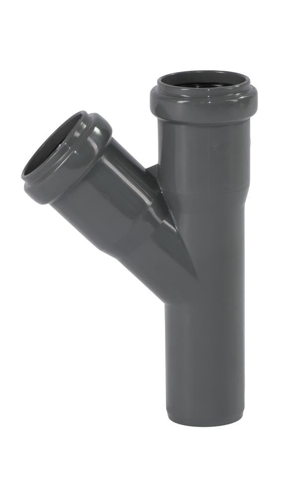 Ostendorf Kunststoffe HT-Safe EA té 45° polypropylène D 40 mm gris