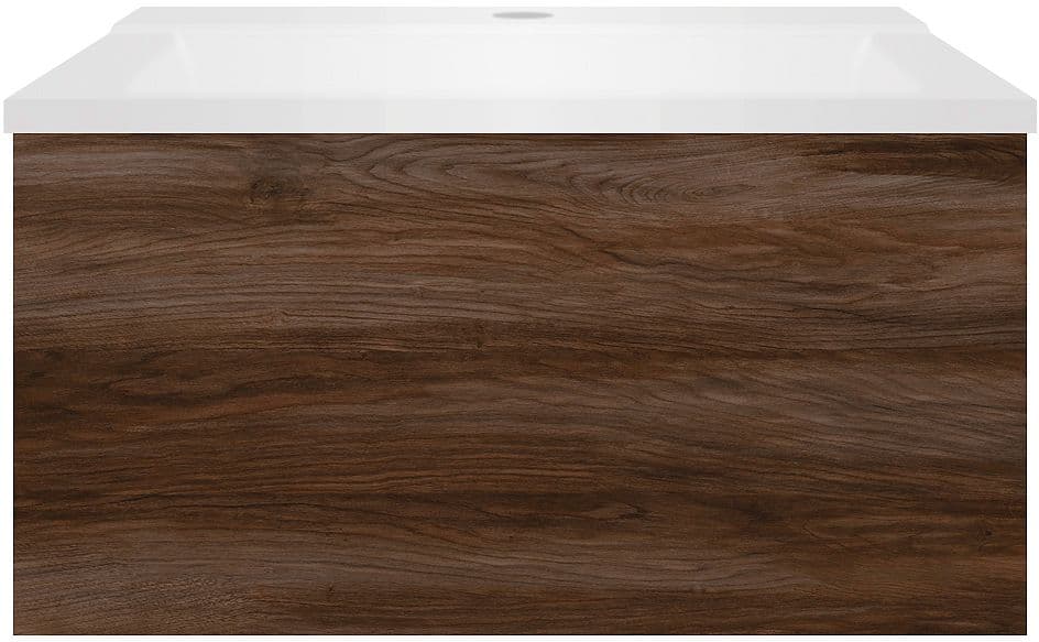 SOUS MEUBLE COFFEE 1 TIROIR 60 NOYER DECOR VELOURS+LAVABO BLANC