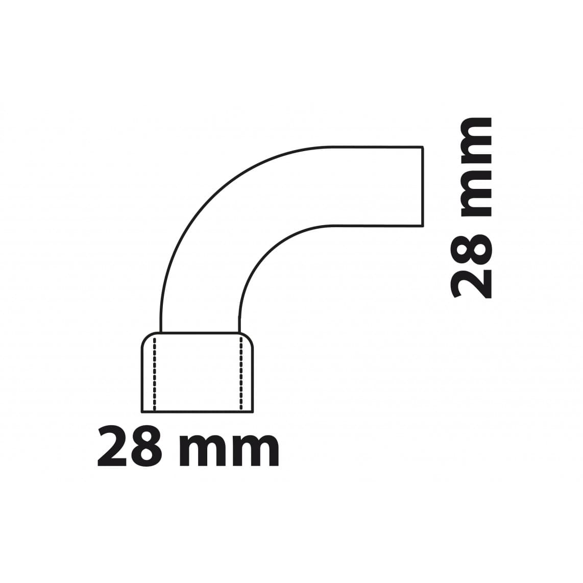 989026017 CU arc 90°, vierge, 28 mm, 1 manchon, (5001a)