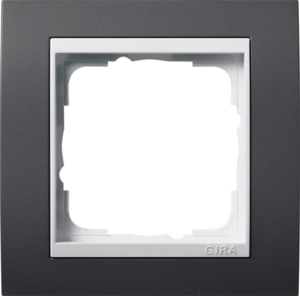 Cadres de finition Gira Event Anthracite avec cadre intermédiaire Blanc brillant Anthracite avec