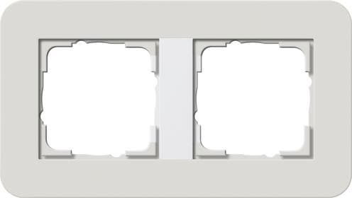 Cadre de finition Gira E3 Soft-Touch Gris clair avec cadre de support Blanc brillant Soft-Touch
