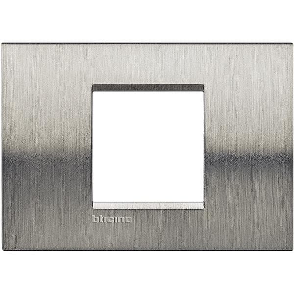 LivingLight - plaque rectangulaire large 2 modules Acier brossé