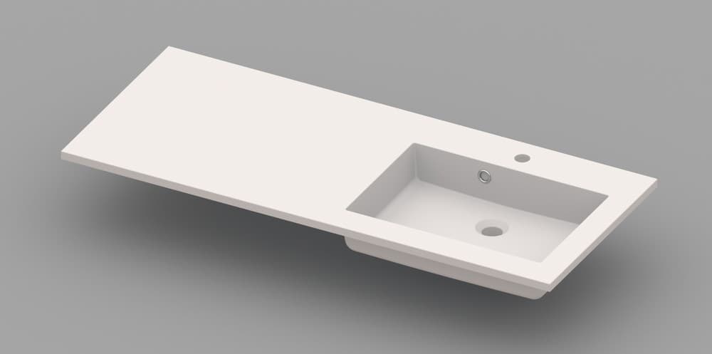 Van Marcke Coste tablette avec 1lavabo droite 1200x500x200mm blanc