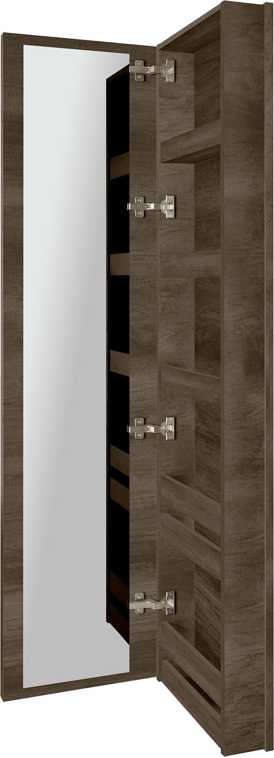 COMMODE MIROIR COFFEE ETROITE 1 PORTE DROITE 40 CHATAIGNE