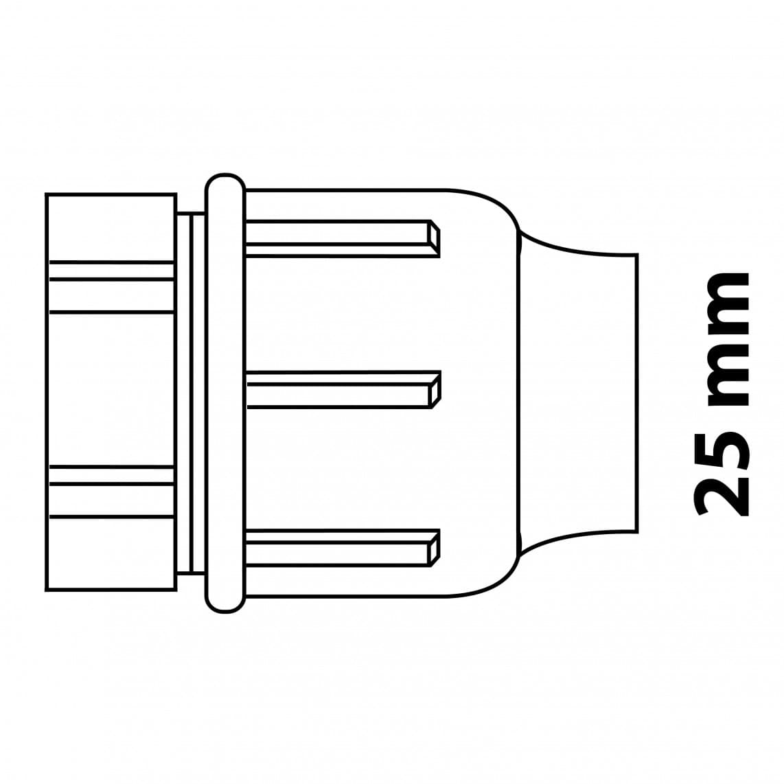 984846617 PP pièce d´extrémité, 25 mm, raccord à serrer pour PEHD/socarex