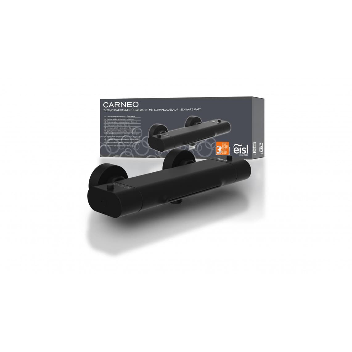 1330090B CARNEO Bathtub mixer, black matt, with waterfall spout