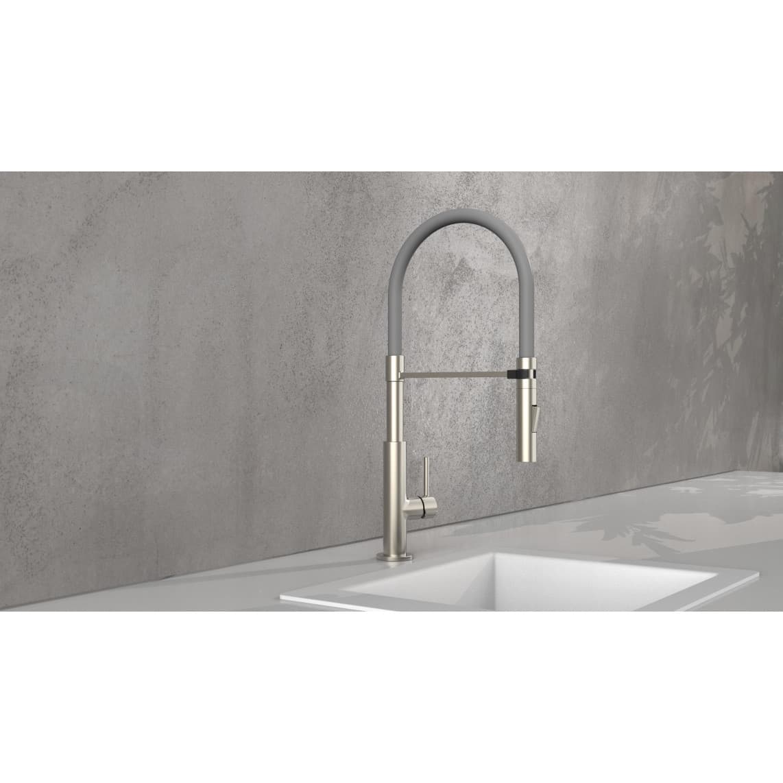 23138 DESIGN Mitigeur évier, Apparence Inox/noir, Apparence Inox/rouge, Apparence Inox/gris
