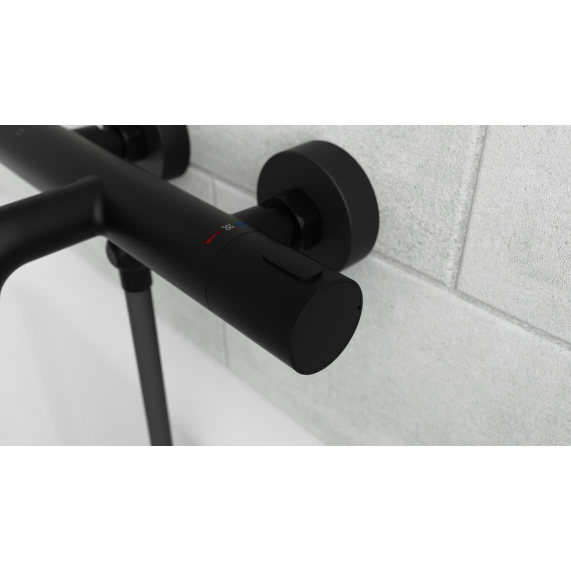 33196 LOS ANGELES Thermostatic bathtub mixer, black matt
