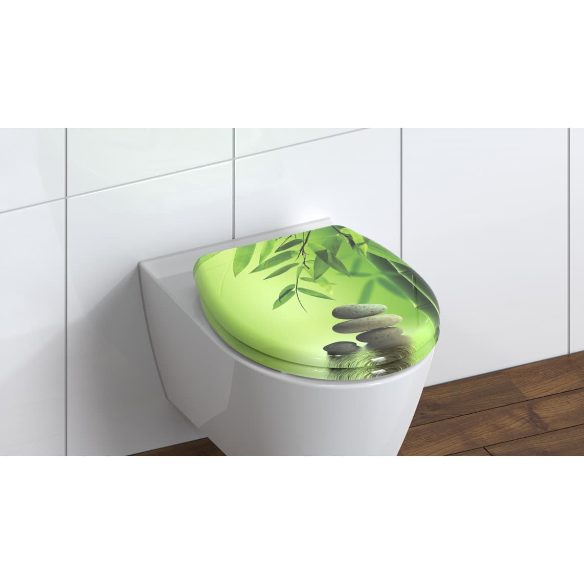 82365 abattant WC en Duroplast GREEN GARDEN, avec frein de chute et déclipsable