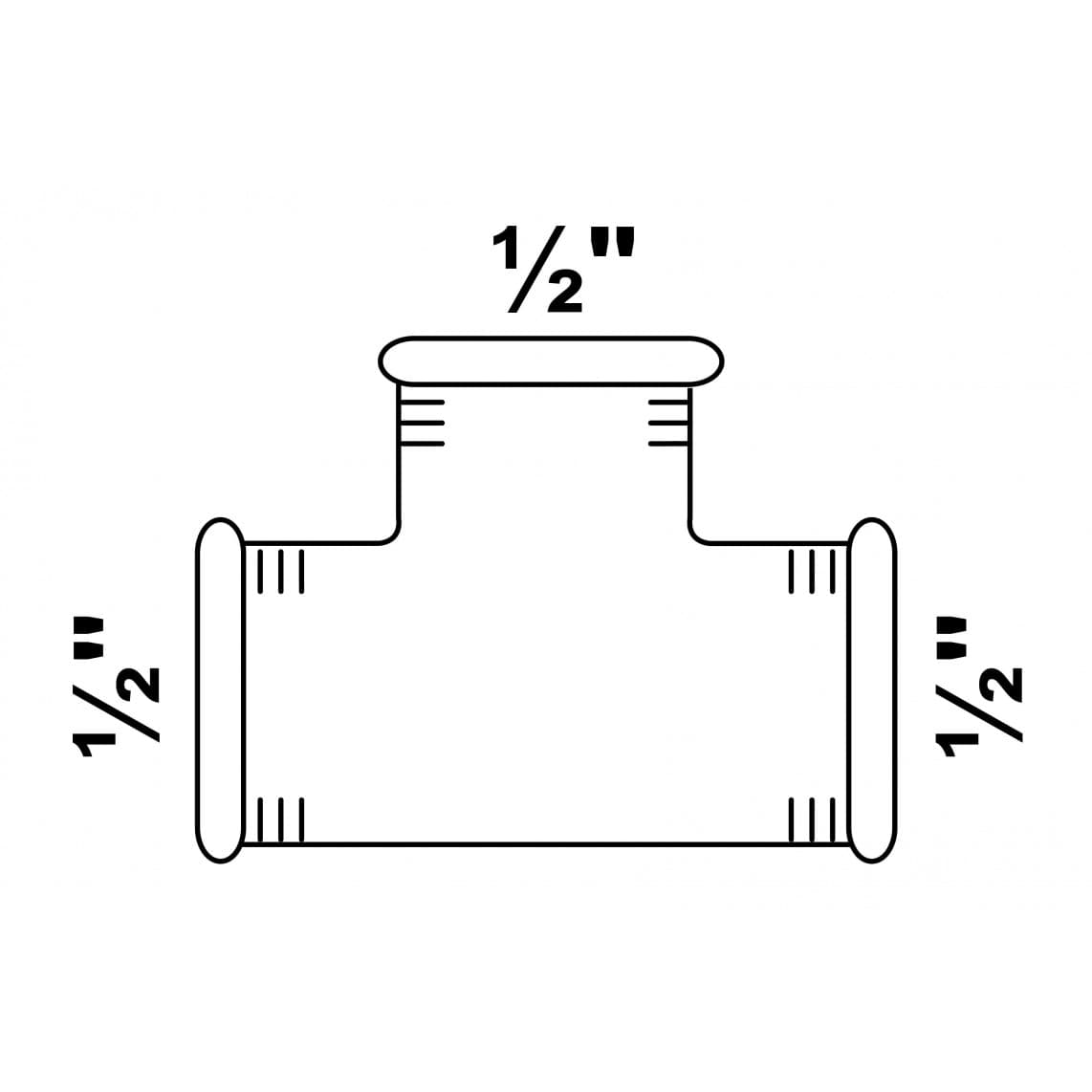 989731055 FM pièce en T, galvanisé, 1/2" F, (130)