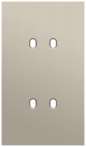 Plaque de recouvrement double, verticale 60 mm d'entraxe, pour des fonctions de commutation double, couleur Niko Toggle steel champagne coated