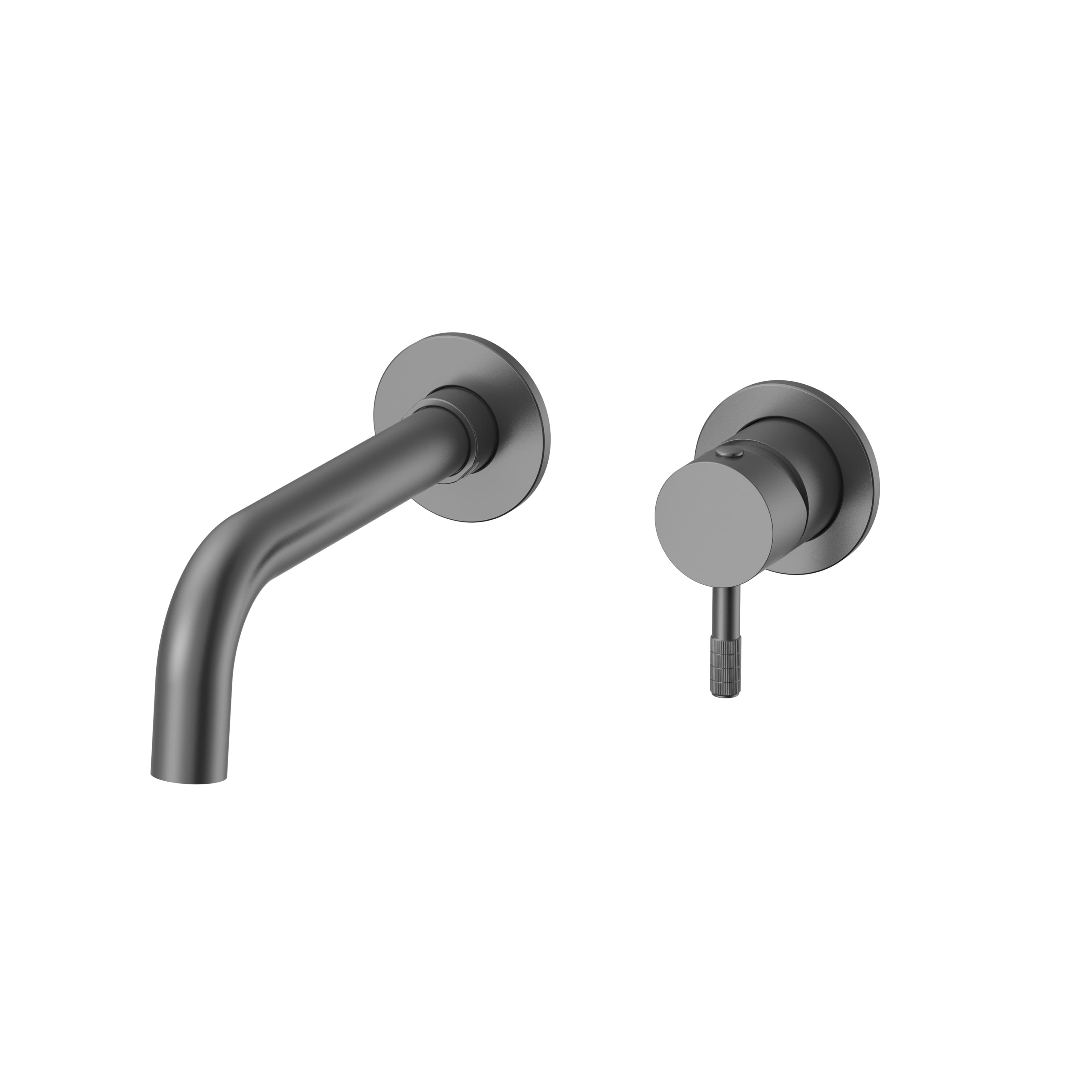 STRIA recessed bathroom mixer washbasin – cold start – handle with refined ribbed structure – no bonde – gunmetal (PVD)