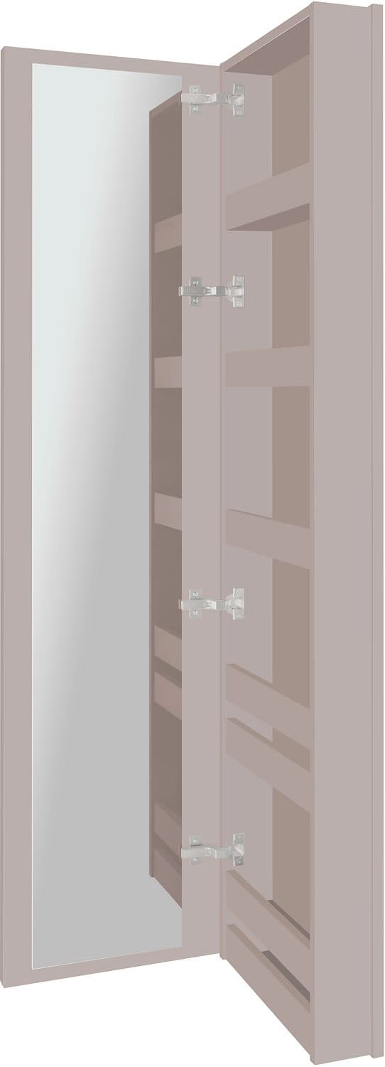 COMMODE MIROIR COFFEE ETROITE 1 PORTE DROITE 40 GRIS BASALTE MAT