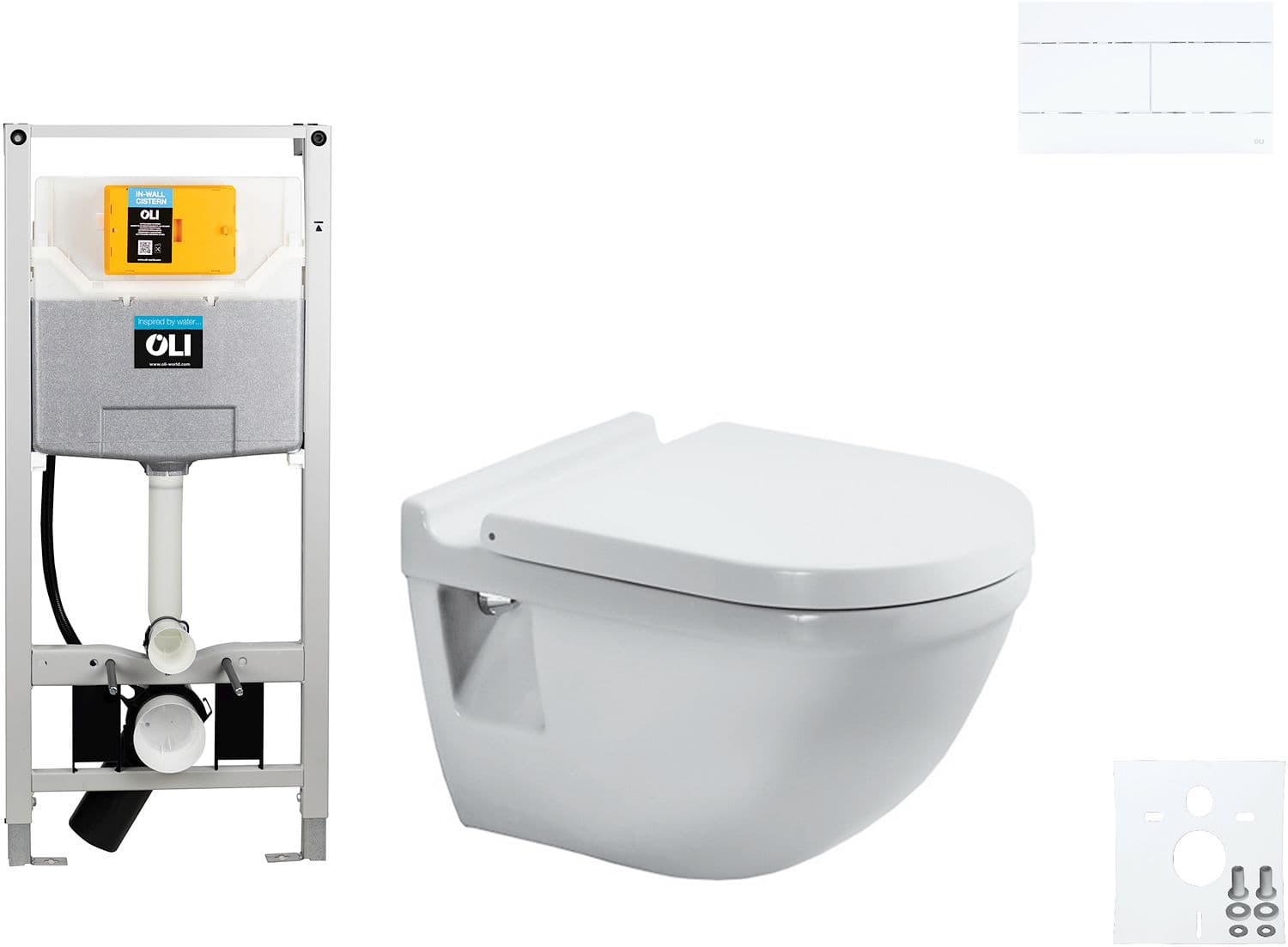 WALLFIX OLI WC SUSPENDU STARCK 3 DURAVIT SLIM BLANC MAT