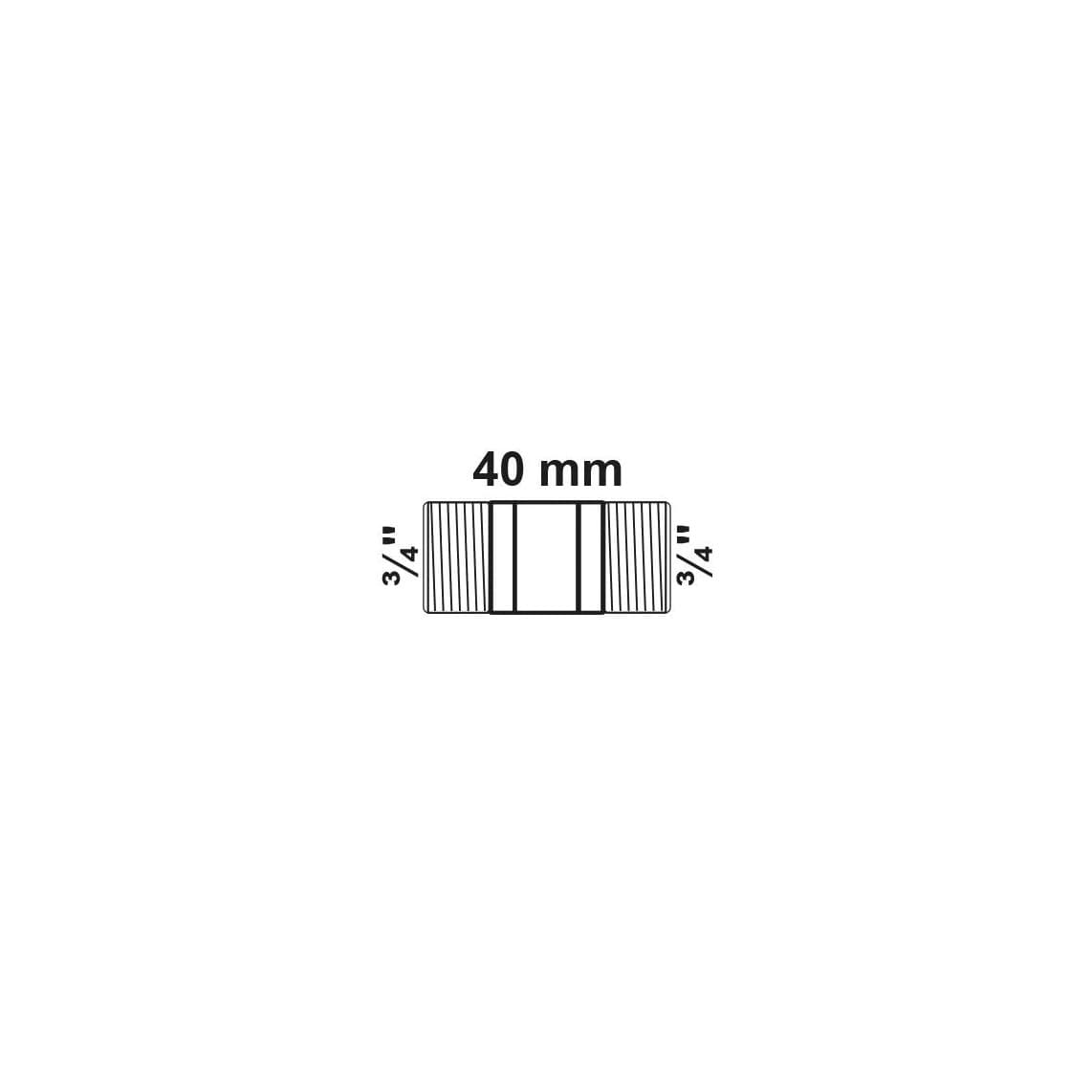 988962013 BR mamelon double, vierge, 3/4" x 40 mm, (3530)