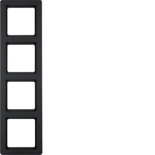 Plaque de recouvrement 4 postes Berker Q.1 Anthracite, Velours