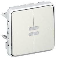 Plexo double deux directions 10A 250V composable Blanc