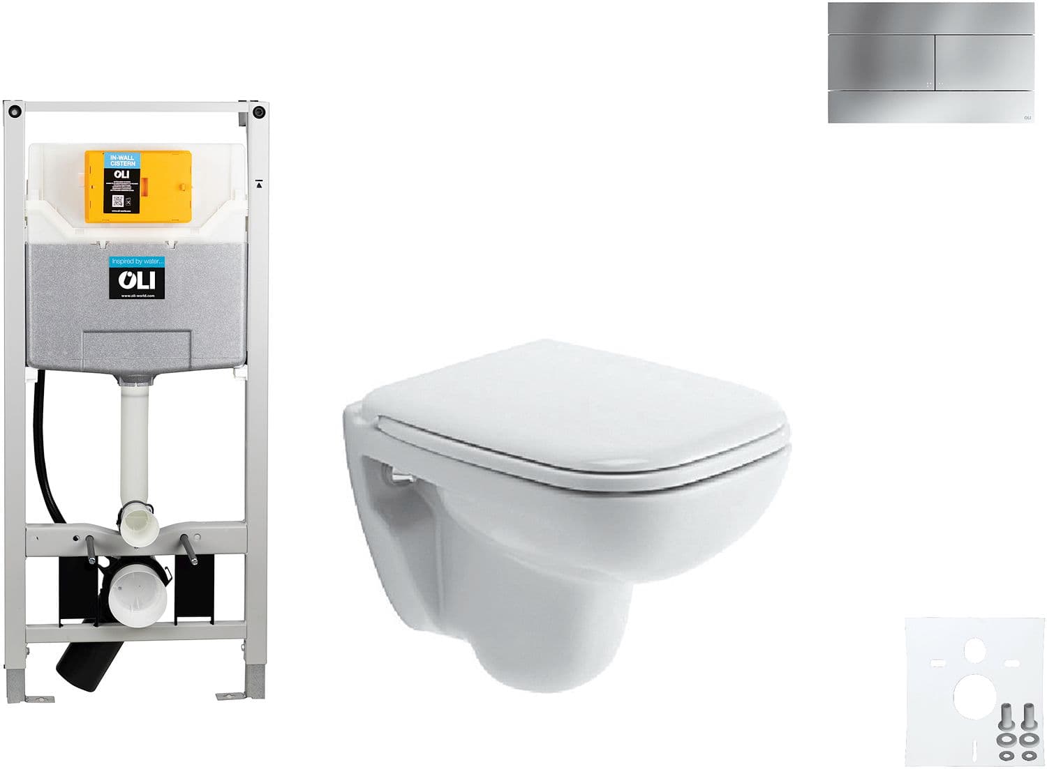 WALLFIX OLI WC SUSPENDU D-CODE COMPACT DURAVIT CODE SLIM MAT CHROME