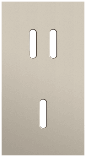 Plaque de recouvrement double, verticale 71 mm d'entraxe, pour une fonction de commutation double et une simple, Niko Rocker steel champagne coated