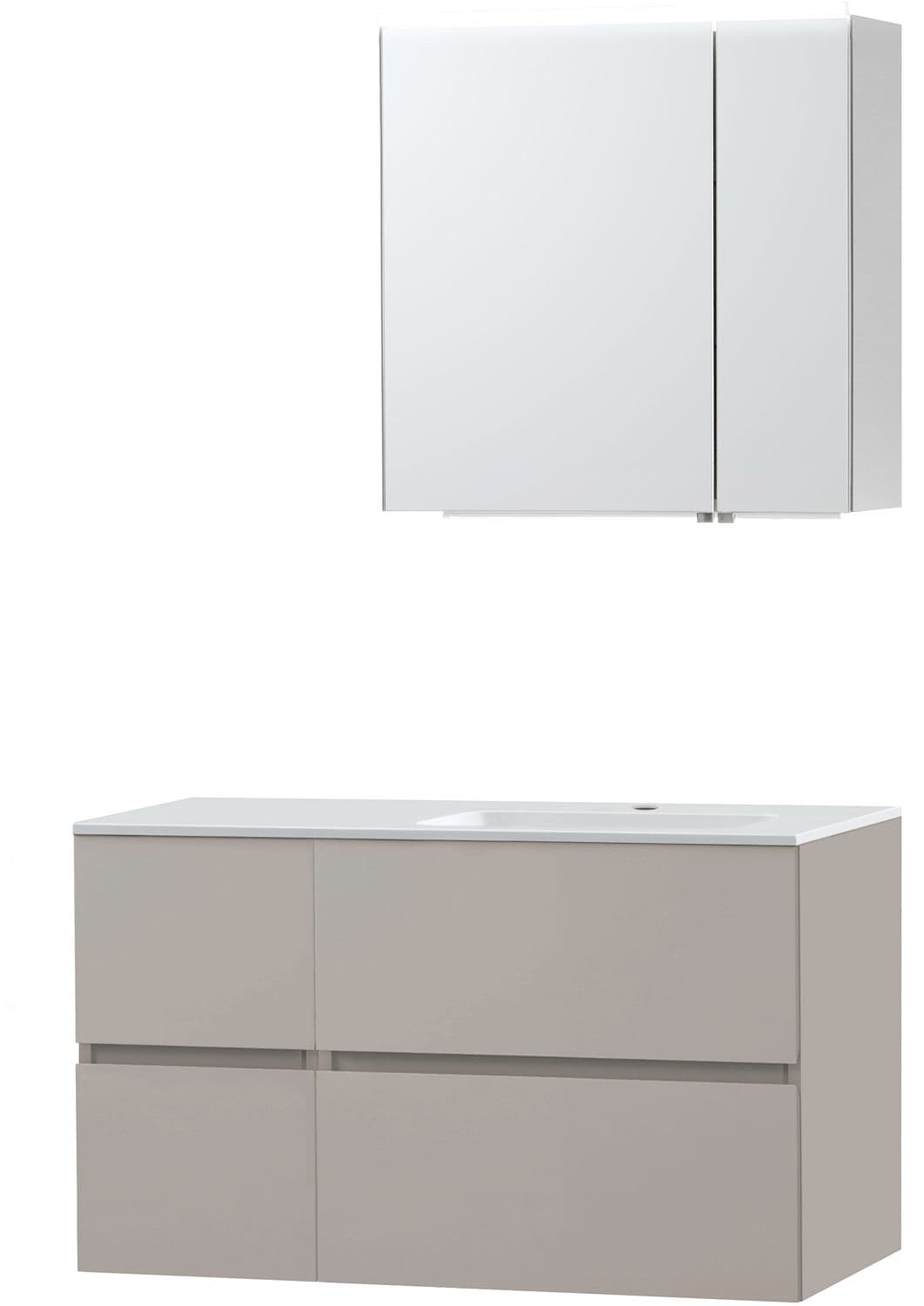 MEUBLE MOLTO POUDRE GRIS 105 DROITE MARBRE SYNTHETIQUE ARMOIRE TOILETTE 70
