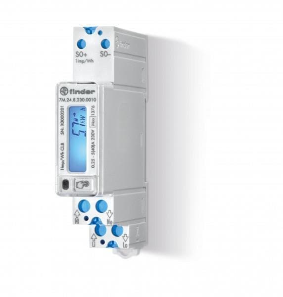 Compteur d'énergie monophasé 5 à 40A, digital, MID, NFC par 5 pièces
