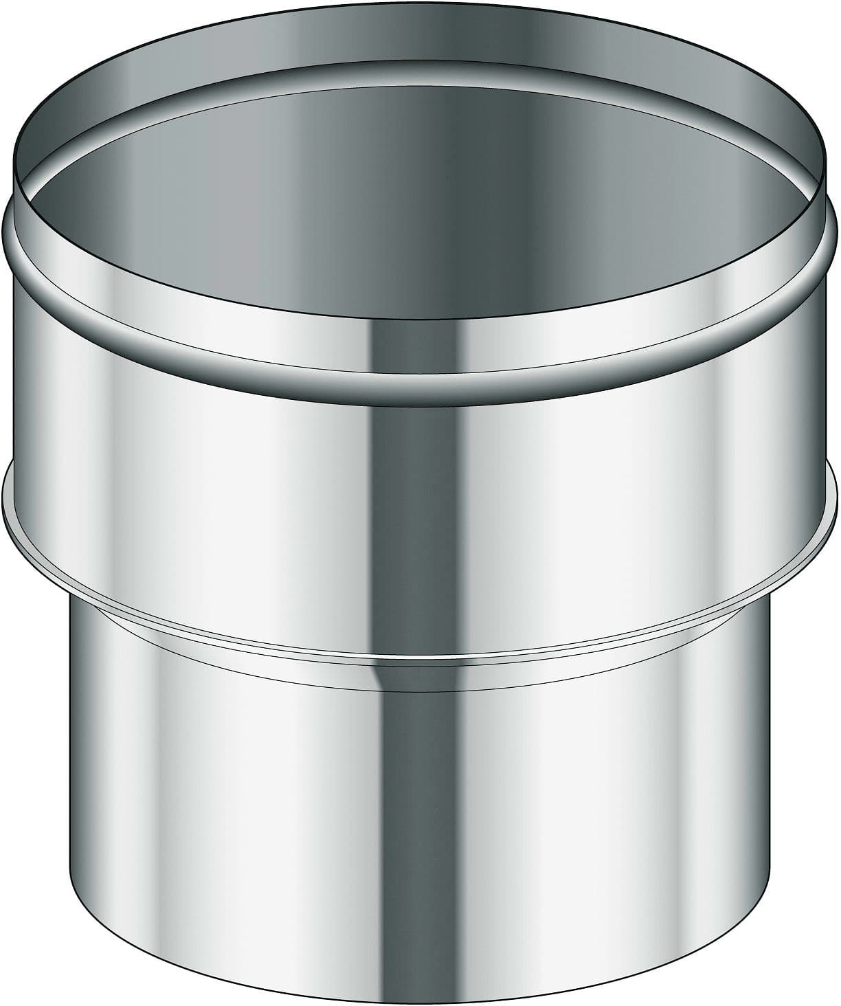 RACCORD SIMPLE PAROI INOX AU TUBE CONDENSEUR POUJOULAT 100MM
